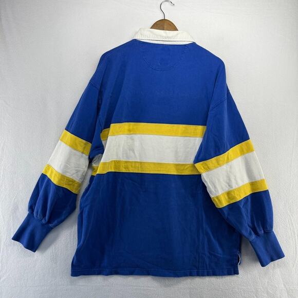 Vintage St Louis Rams Rugby Shirt Mens XL Blue Yellow Embroidered Colorblock 90s - Picture 9 of 10